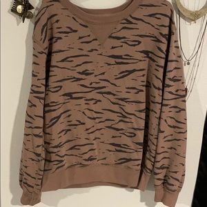 Animal print crewneck sweatshirt